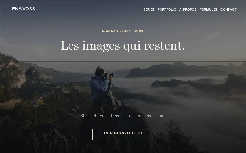 Aperçu du site Léna Voss photographe — page d'accueil